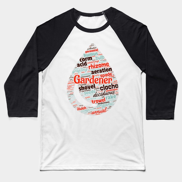 Gardner word cloud Baseball T-Shirt by MonkeyMadness